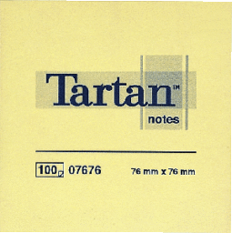 Karteczki samoprzylepne TARTAN 76x76 żółte