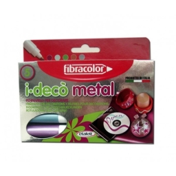 Flamastry dekoracyjne FIBRACOLOR 5 - 6 kolorów  i-deco metal / artist